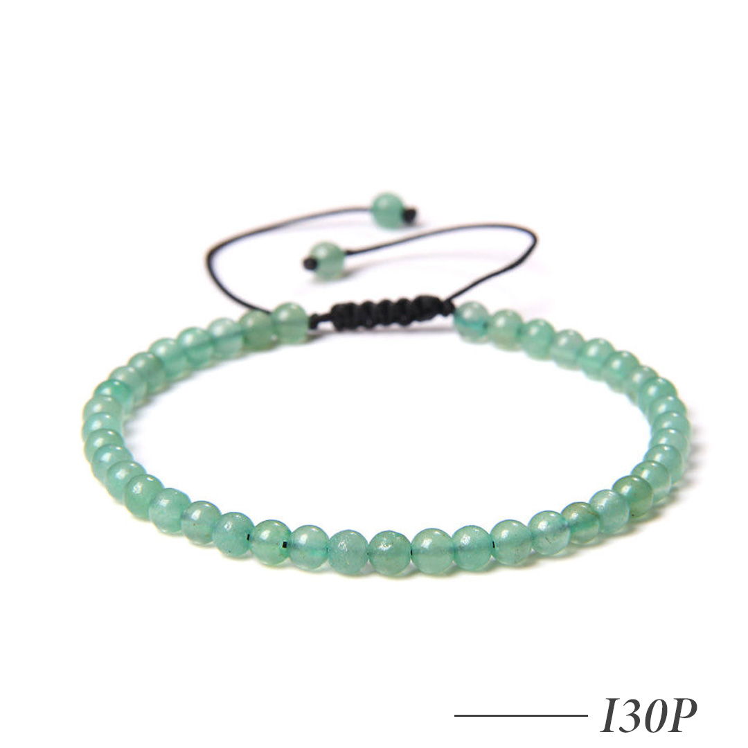 I30P-Natural Agate, Jadeite and Lapis Lazuli Handwoven Bracelet
