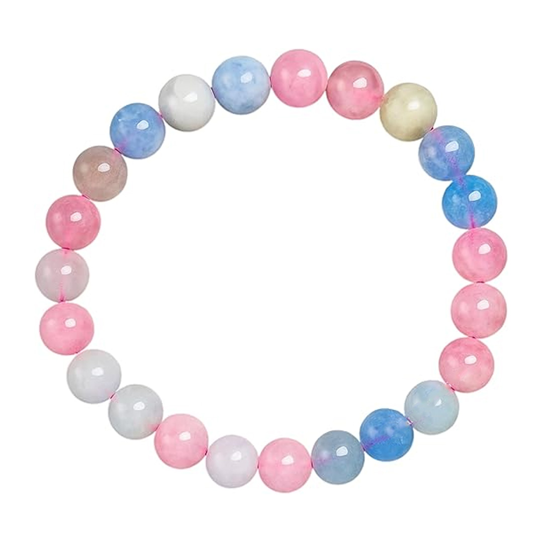 TESA5-Natural Gemstone Crystal Beaded Bracelet 8mm Stretch Bracelet for Women and Men