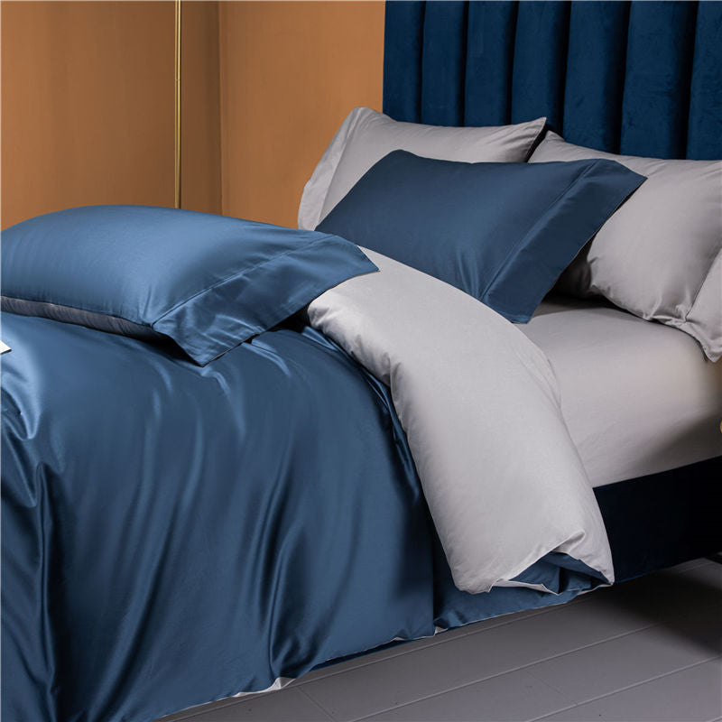 Luxe Sateen Duvet Cover-Midnight Blue